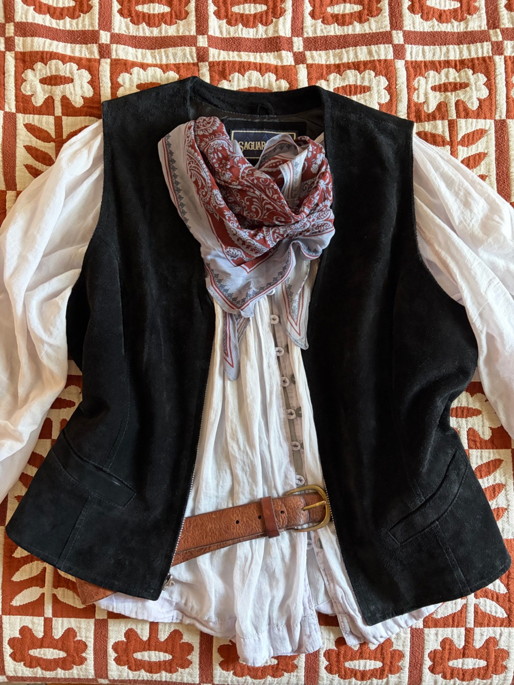 Black suede vest